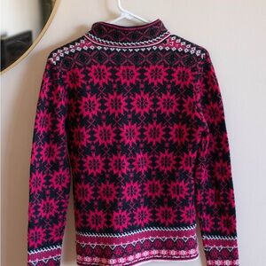 Obermeyer Red and Black Cowl Turtleneck Sweater